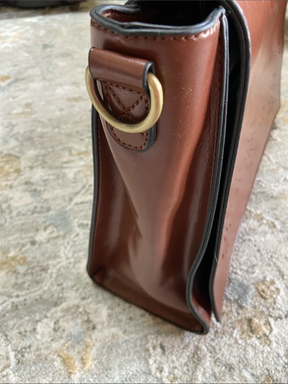 Walasa Leather Pocket Full of Sunshine Messenger Bag with Decorative Bow Accent